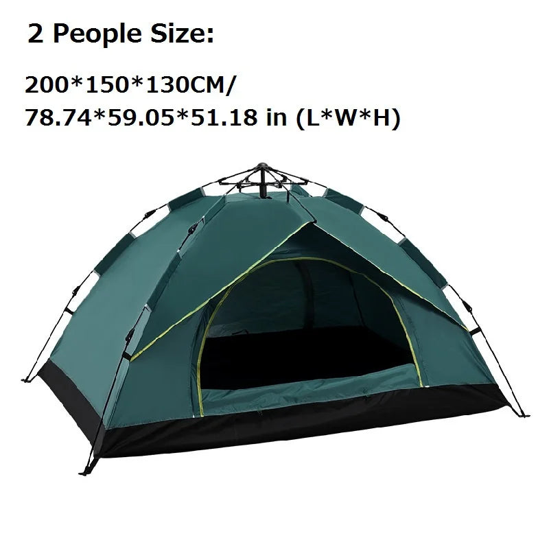 1-2/3-4 Person Fully Automatic Camping Tent Rainproof Windproof Anti-UV Pop Up Outdoor Tents For Beach Travel Backpacking Hiking