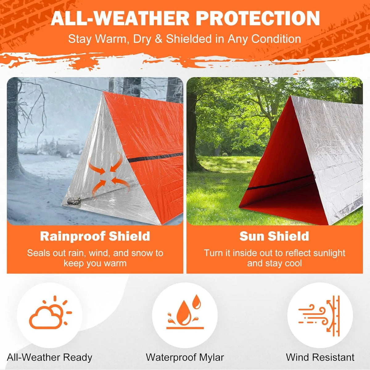Outdoor PE Thermal Emergency Tent Warm Blanket Lifesaving Refuge Sleeping Bag for Earthquake Survival