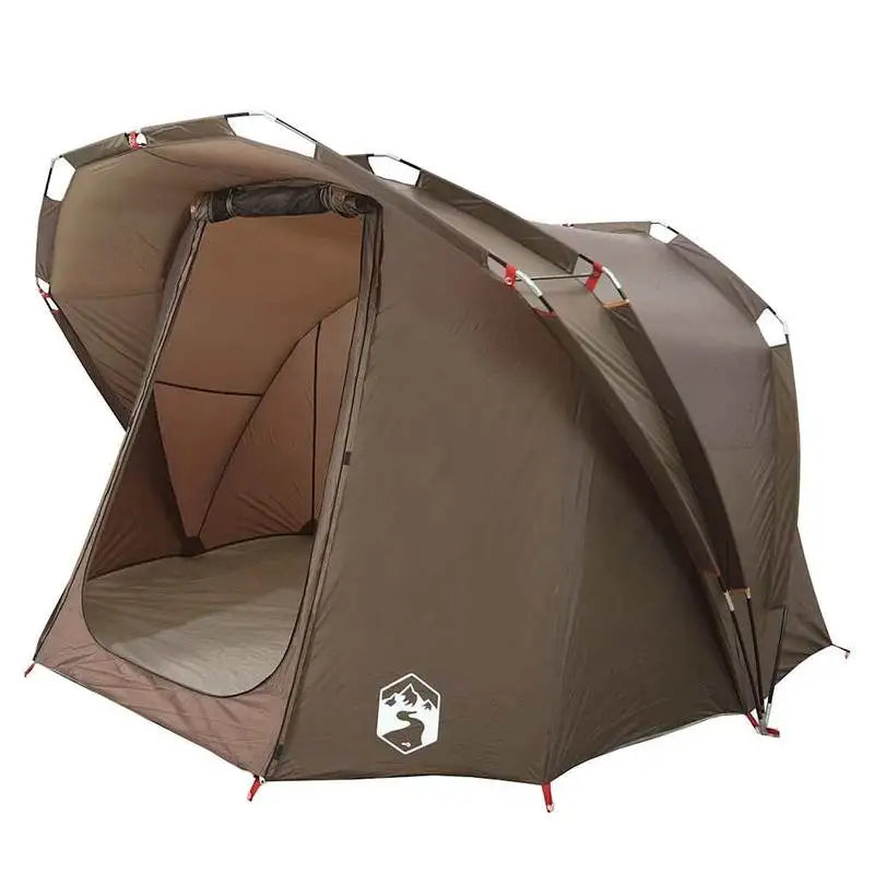 4-Person Fishing Tent, Easy Set-Up, Brown, Durable & Easy to Clean