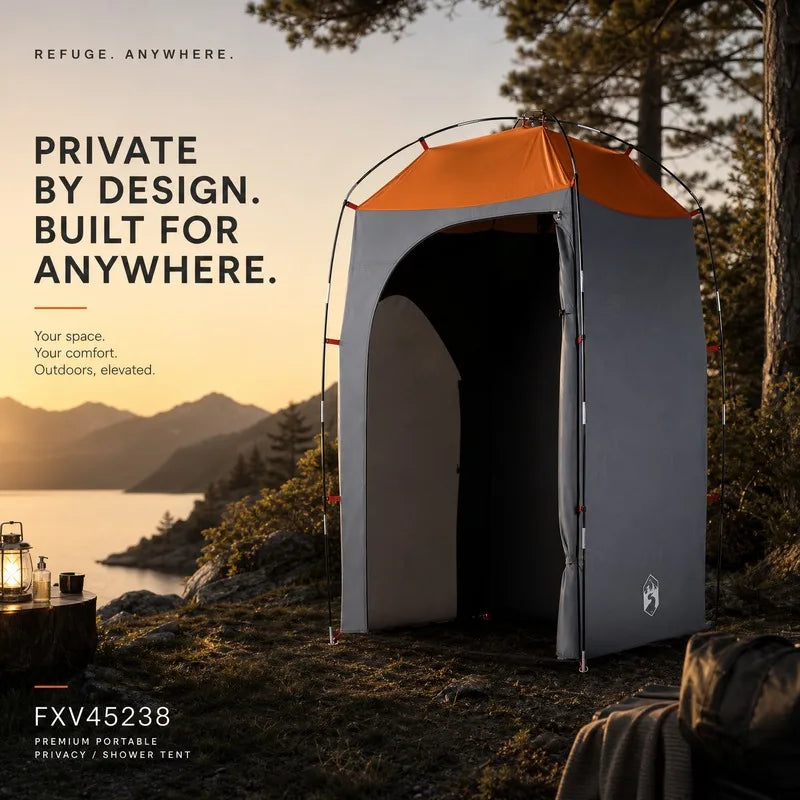 Portable Shower Tent Grey + Quick Dry & Easy Clean