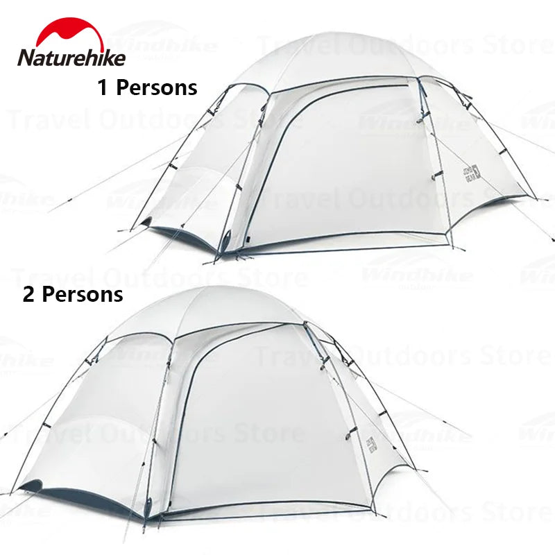 Naturehike Ultralight Hiking Tent Weatherproof 15D Nylon Windproof Rainproof 4 Season Tent 1-2 Persons Outdoor Camping Equipment