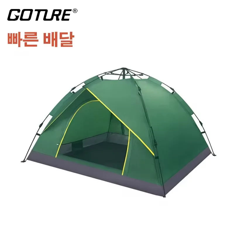 Goture 6-7Person Waterproof Automatic Tent 240*240*150cm Double Layer Camping Tent Outdoor Dome Camping Family Tent Couple Tents