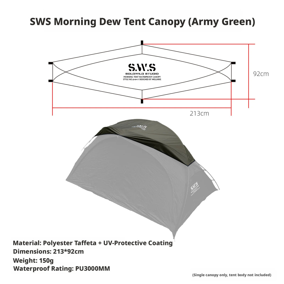 SWS MINIMALTENTWORKS 2 Person Tent for Camping Hiking Mountain Hunting Backpacking Tents 4 Season Resistance to Windproof COVER