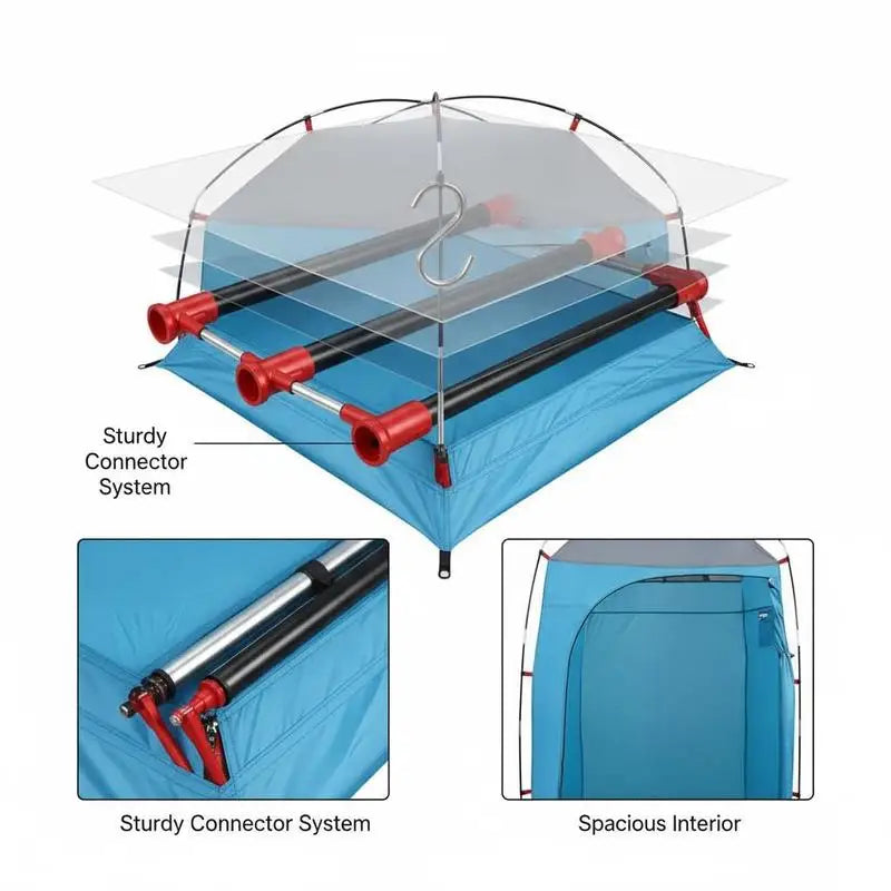 Blue Waterproof Shower Tent