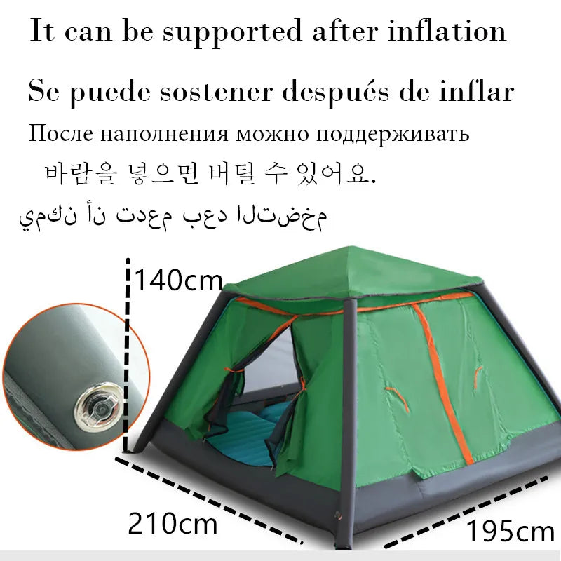 Air Tent Waterproof 2 3 4 People Camp Equipment Outdoor Folding Cube Fishing Camp Summer Inflatable Tent Automatic Tourism