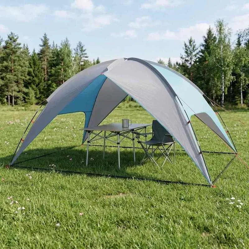 Camping Tent, Gazebo, with Canopy, Blue, 360x245x185 cm, Sturdy, Durable, Spacious, for Camping, Garden, Terrace, Party, Easy Setup, Space Saving, Portable