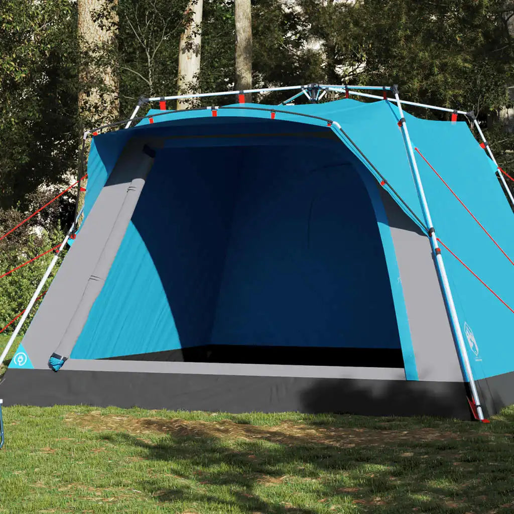 4-Person Camping Tent with Fast-Pitch System & Double Entrance - Polyester Tent for Outdoor Adventures