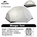 Naturehike Mongar Camping Tent 20D/210T 2 Persons Tent Ultralight Portable Double Layer Outdoor Hiking Travel 4 Season Tents