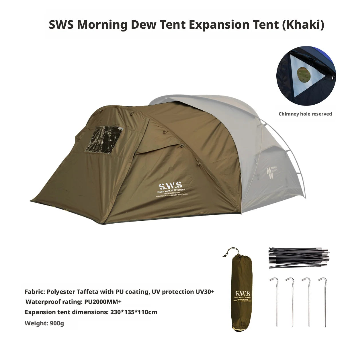 SWS MINIMALTENTWORKS 2 Person Tent for Camping Hiking Mountain Hunting Backpacking Tents 4 Season Resistance to Windproof COVER