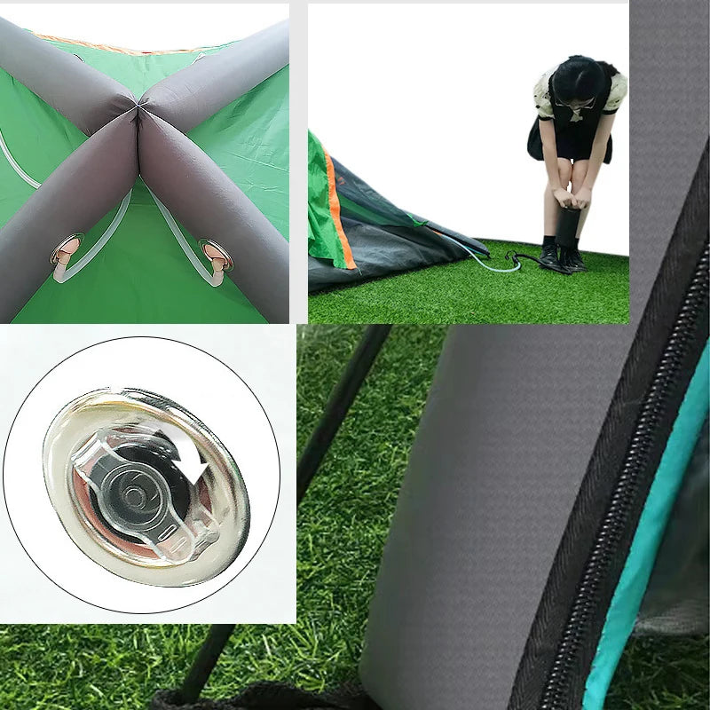 Air Tent Waterproof 2 3 4 People Camp Equipment Outdoor Folding Cube Fishing Camp Summer Inflatable Tent Automatic Tourism