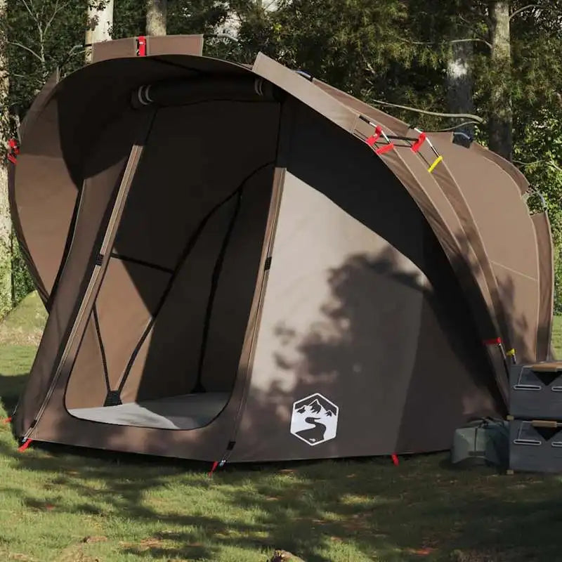 4-Person Fishing Tent, Easy Set-Up, Brown, Durable & Easy to Clean