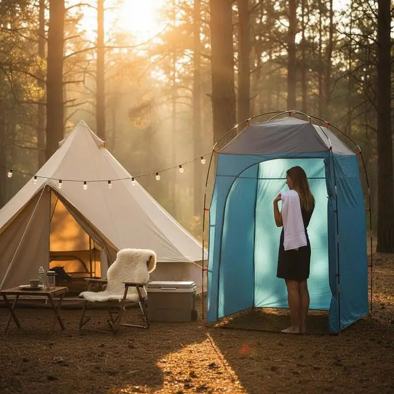 Blue Waterproof Shower Tent