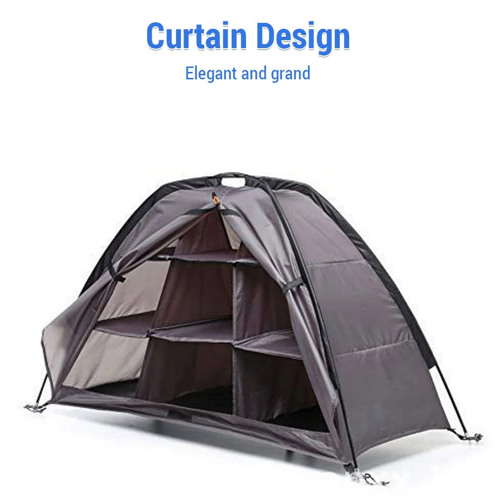 Outdoor Storage Tent Waterproof Compact and Portable Camping Storage Cabinet Tent with 9 Shelves Multifunctional Foldable Tent