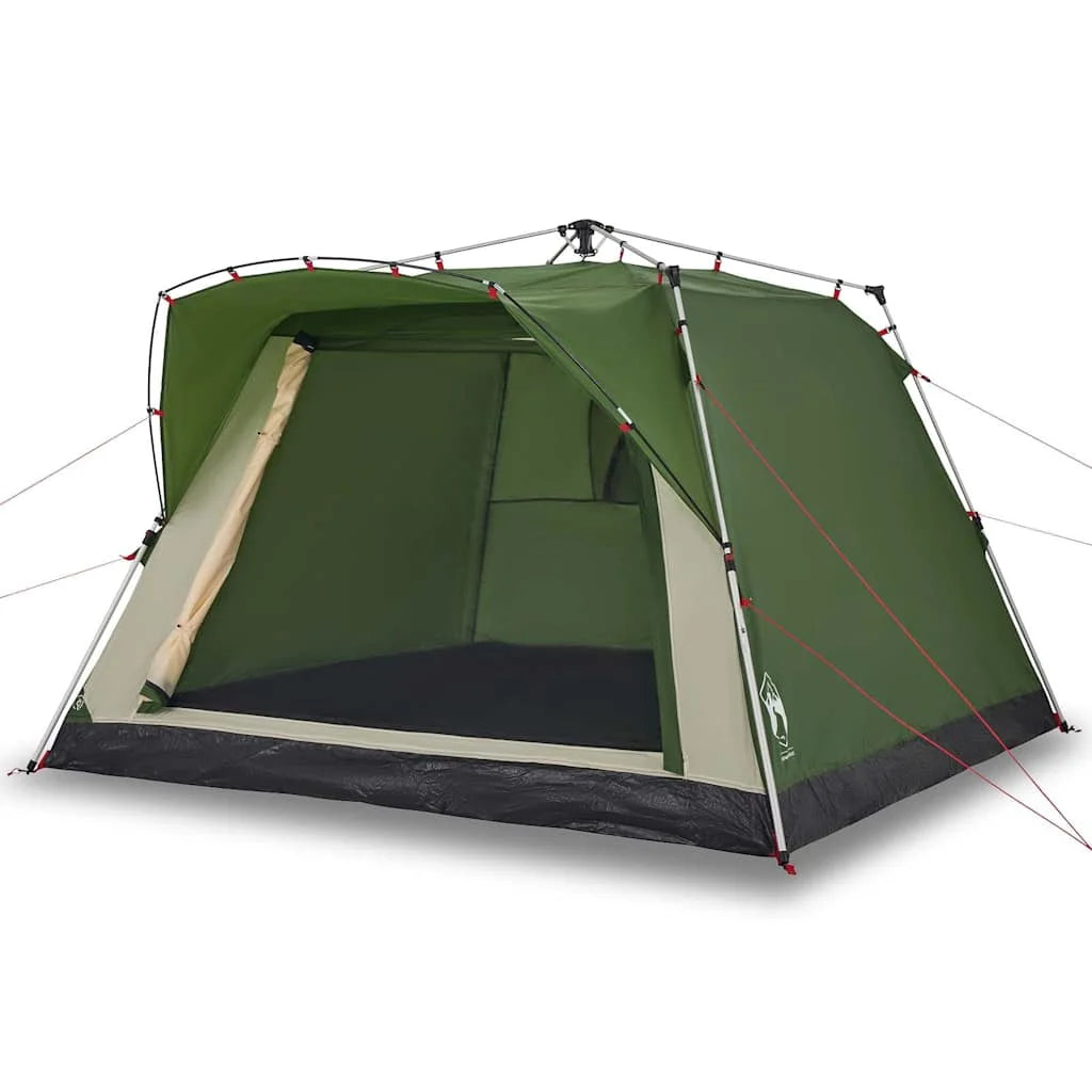 4-Person Camping Tent with Fast-Pitch System & Double Entrance - Polyester Tent for Outdoor Adventures