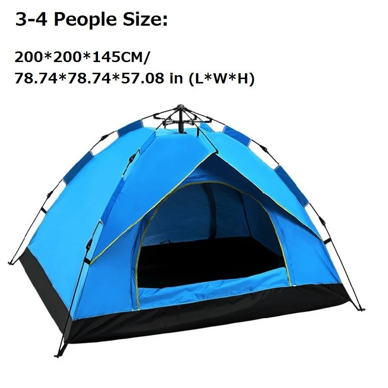 1-2/3-4 Person Fully Automatic Camping Tent Rainproof Windproof Anti-UV Pop Up Outdoor Tents For Beach Travel Backpacking Hiking