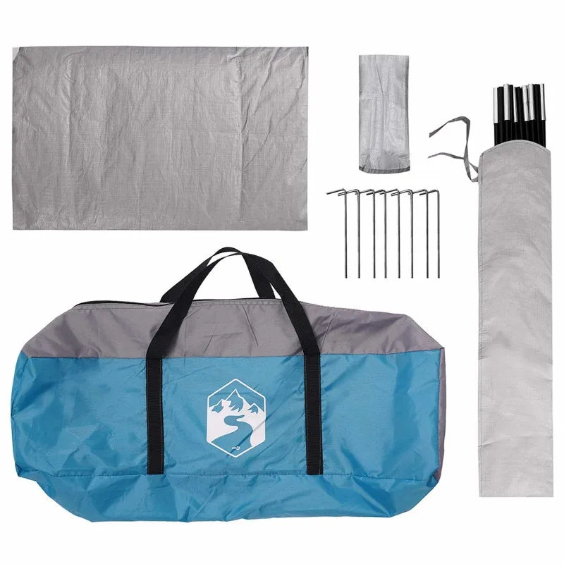 Camping Tent, Gazebo, with Canopy, Blue, 360x245x185 cm, Sturdy, Durable, Spacious, for Camping, Garden, Terrace, Party, Easy Setup, Space Saving, Portable