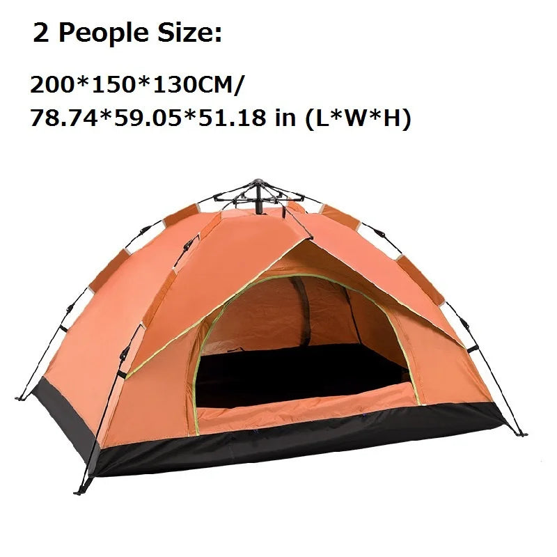1-2/3-4 Person Fully Automatic Camping Tent Rainproof Windproof Anti-UV Pop Up Outdoor Tents For Beach Travel Backpacking Hiking