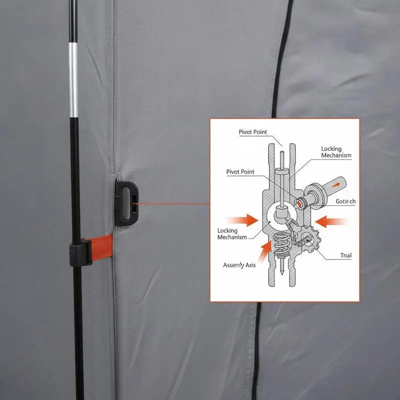 Portable Shower Tent Grey + Quick Dry & Easy Clean