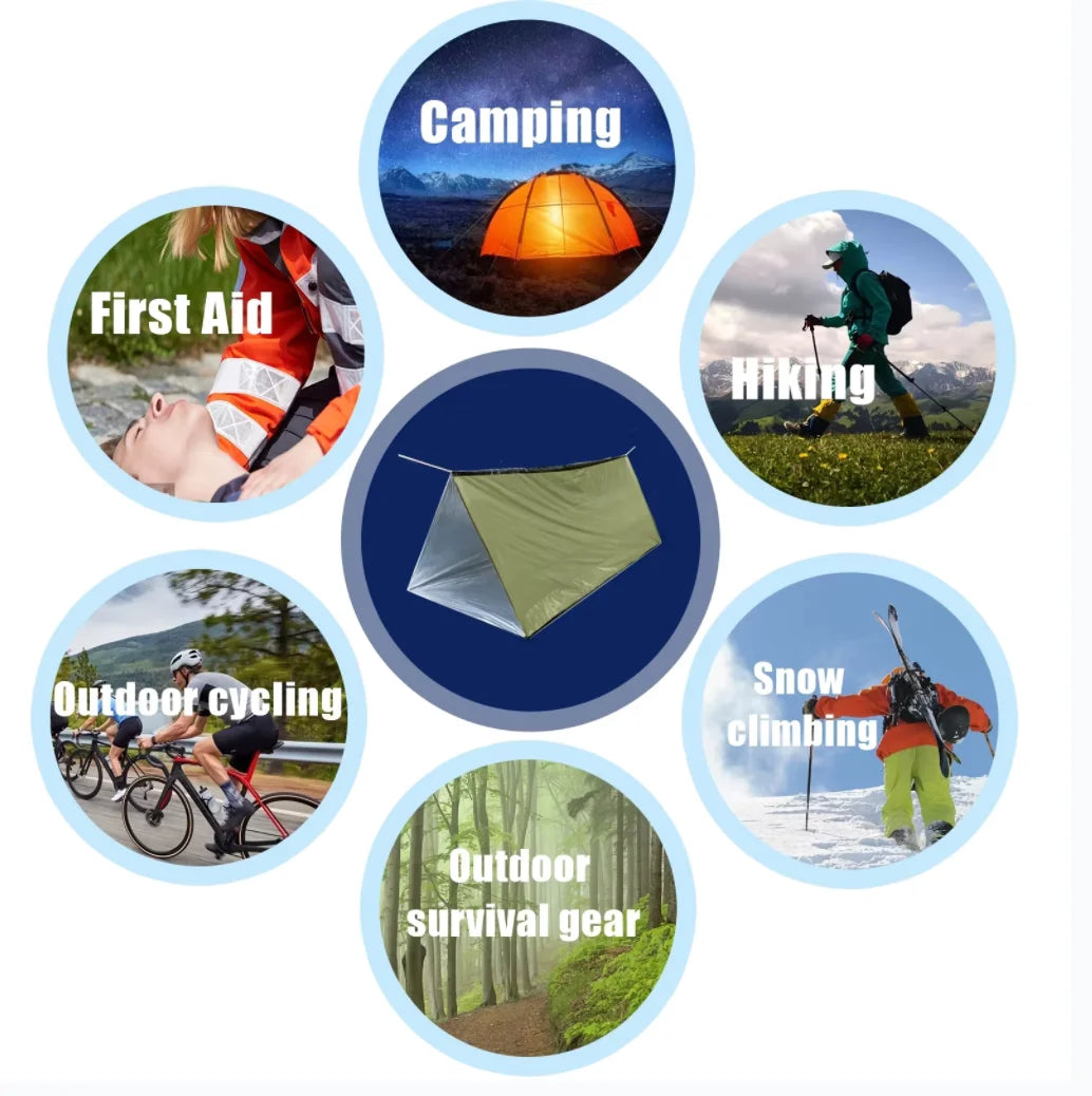Outdoor PE Thermal Emergency Tent Warm Blanket Lifesaving Refuge Sleeping Bag for Earthquake Survival