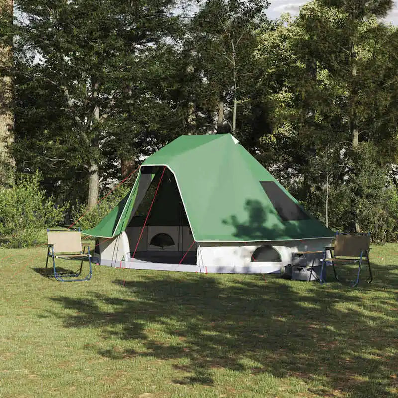 Family teepee tent with roof, green, 466 x 310 x 240 cm