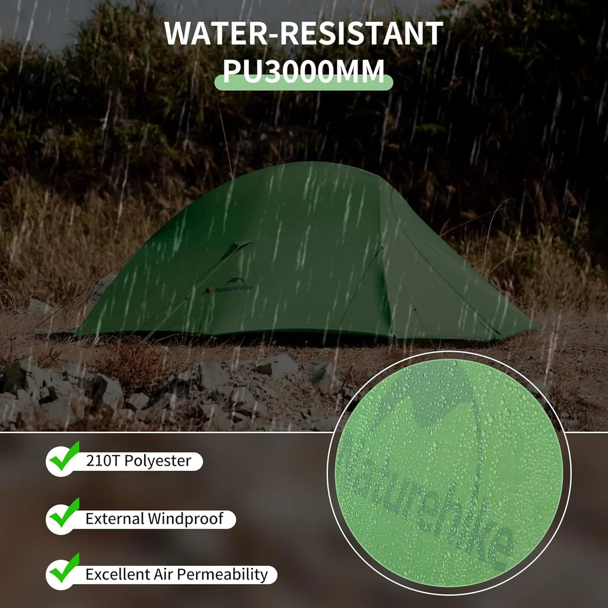 Naturehike Cloud Up BASE 1 2 3 Tent Ultralight 210T Camping Tent Double Layer Waterproof Outdoor Backpacking Tent With Mat