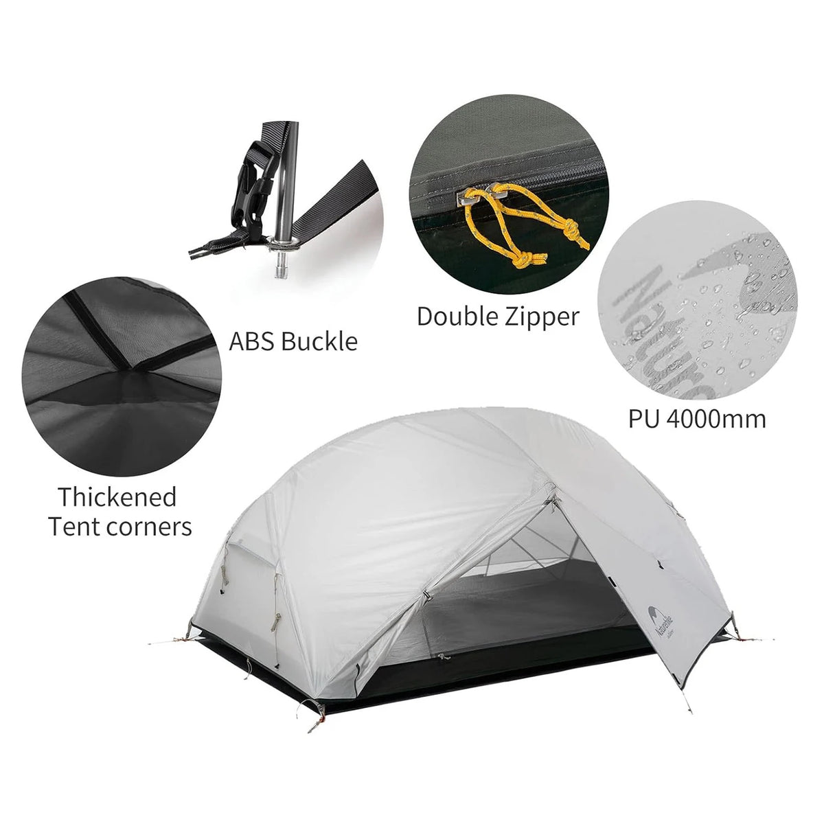 Naturehike Mongar Camping Tent 20D/210T 2 Persons Tent Ultralight Portable Double Layer Outdoor Hiking Travel 4 Season Tents