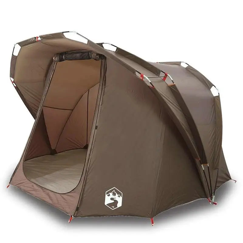 4-Person Fishing Tent, Easy Set-Up, Brown, Durable & Easy to Clean